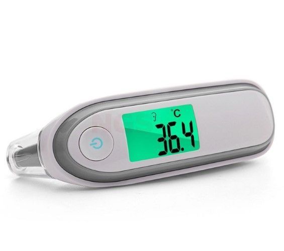 MoVeS oorthermometer + voorhoofdscan - 2 x AAA - wit